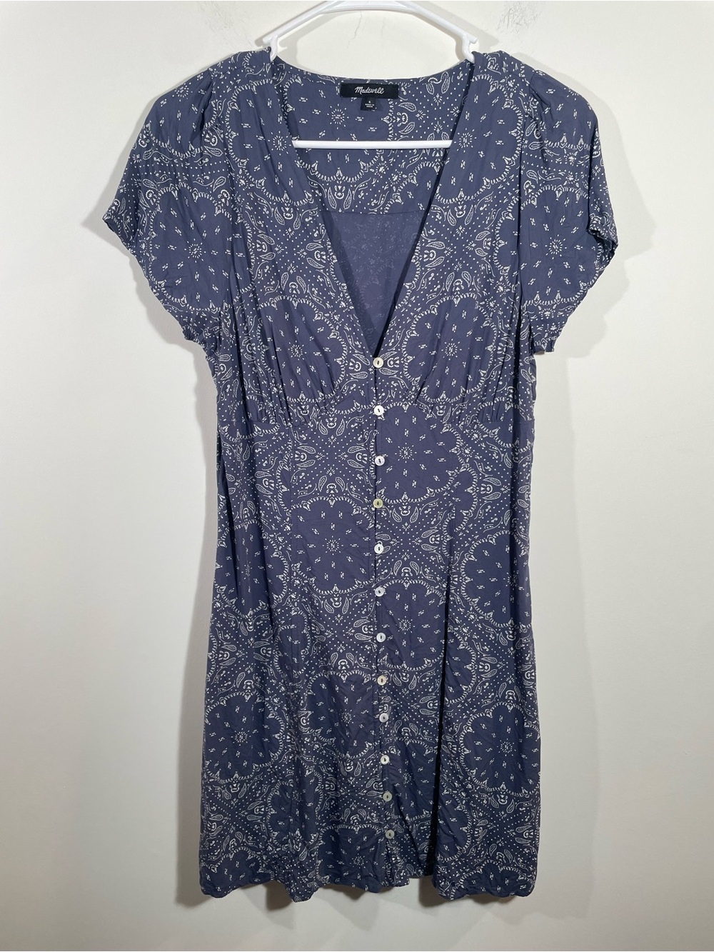 Madewell V-neck fit and flare dress 6